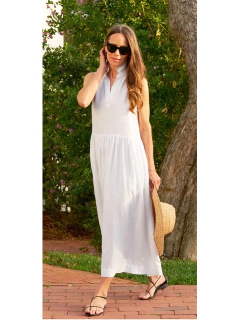New Frank & Eileen Daphne White Sleeveless Popover Maxi Dress XXS-XS-S-M!